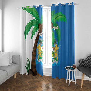 Personalised Afro Sierra Leone Window Curtain Coat Of Arms With Flag Map