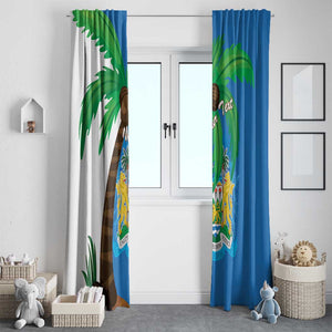 Personalised Afro Sierra Leone Window Curtain Coat Of Arms With Flag Map