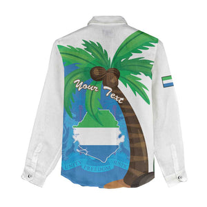 Personalised Afro Sierra Leone Women Casual Shirt Coat Of Arms With Flag Map