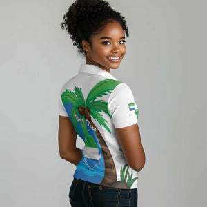 Personalised Afro Sierra Leone Women Polo Shirt Coat Of Arms With Flag Map