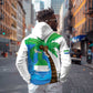 Personalised Afro Sierra Leone Zip Hoodie Coat Of Arms With Flag Map