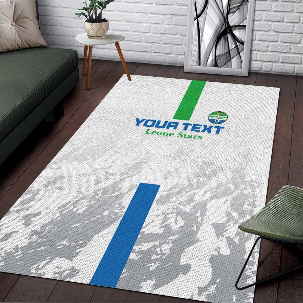 Custom Sierra Leone Football Area Rug Grunge Style