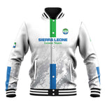Custom Sierra Leone Football Baseball Jacket Grunge Style