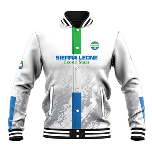 Custom Sierra Leone Football Baseball Jacket Grunge Style