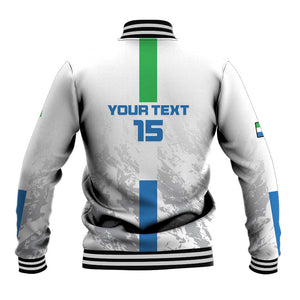 Custom Sierra Leone Football Baseball Jacket Grunge Style