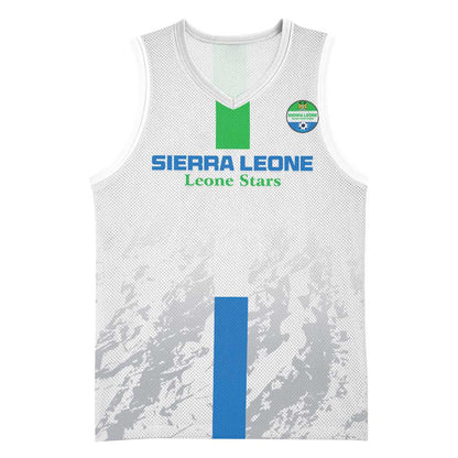 Custom Sierra Leone Football Basketball Jersey Grunge Style LT15