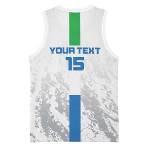 Custom Sierra Leone Football Basketball Jersey Grunge Style LT15