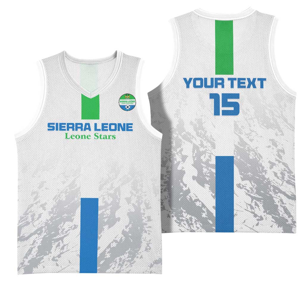 Custom Sierra Leone Football Basketball Jersey Grunge Style LT15