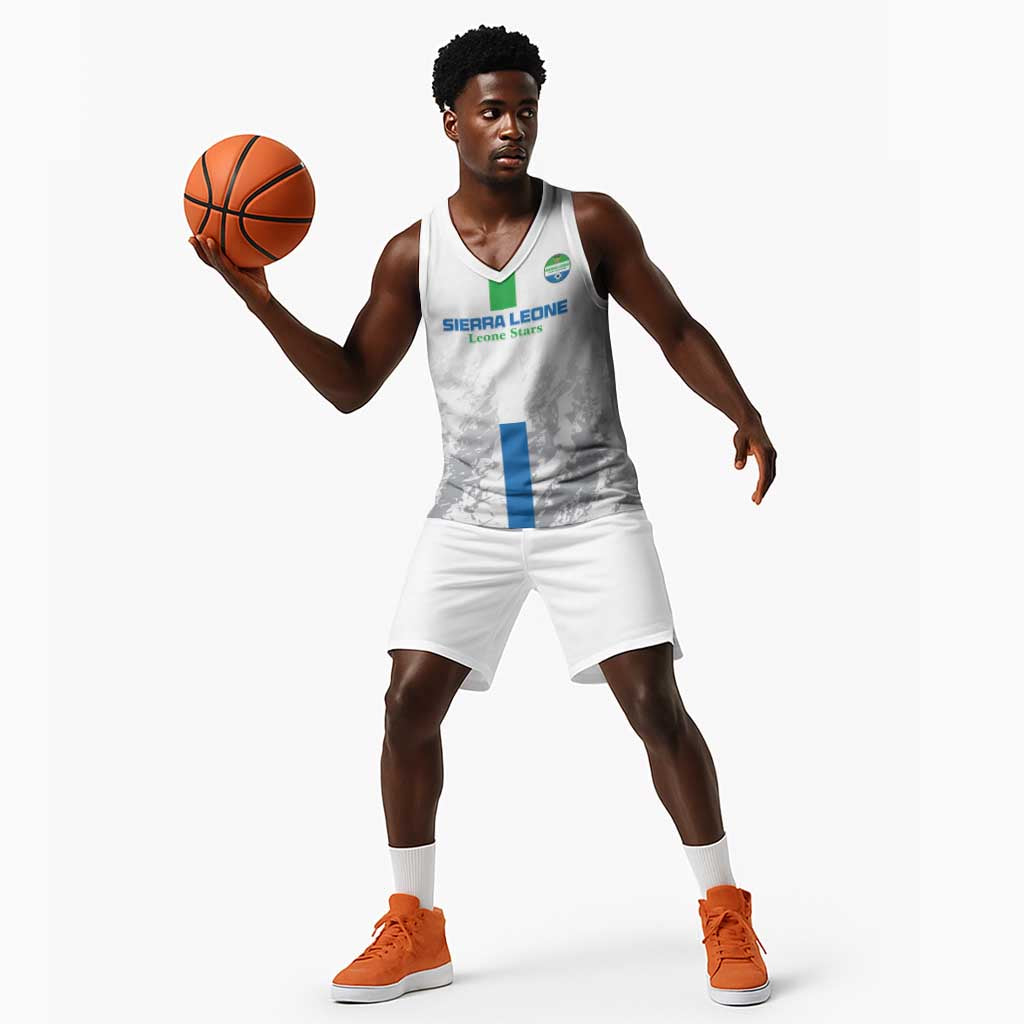 Custom Sierra Leone Football Basketball Jersey Grunge Style LT15