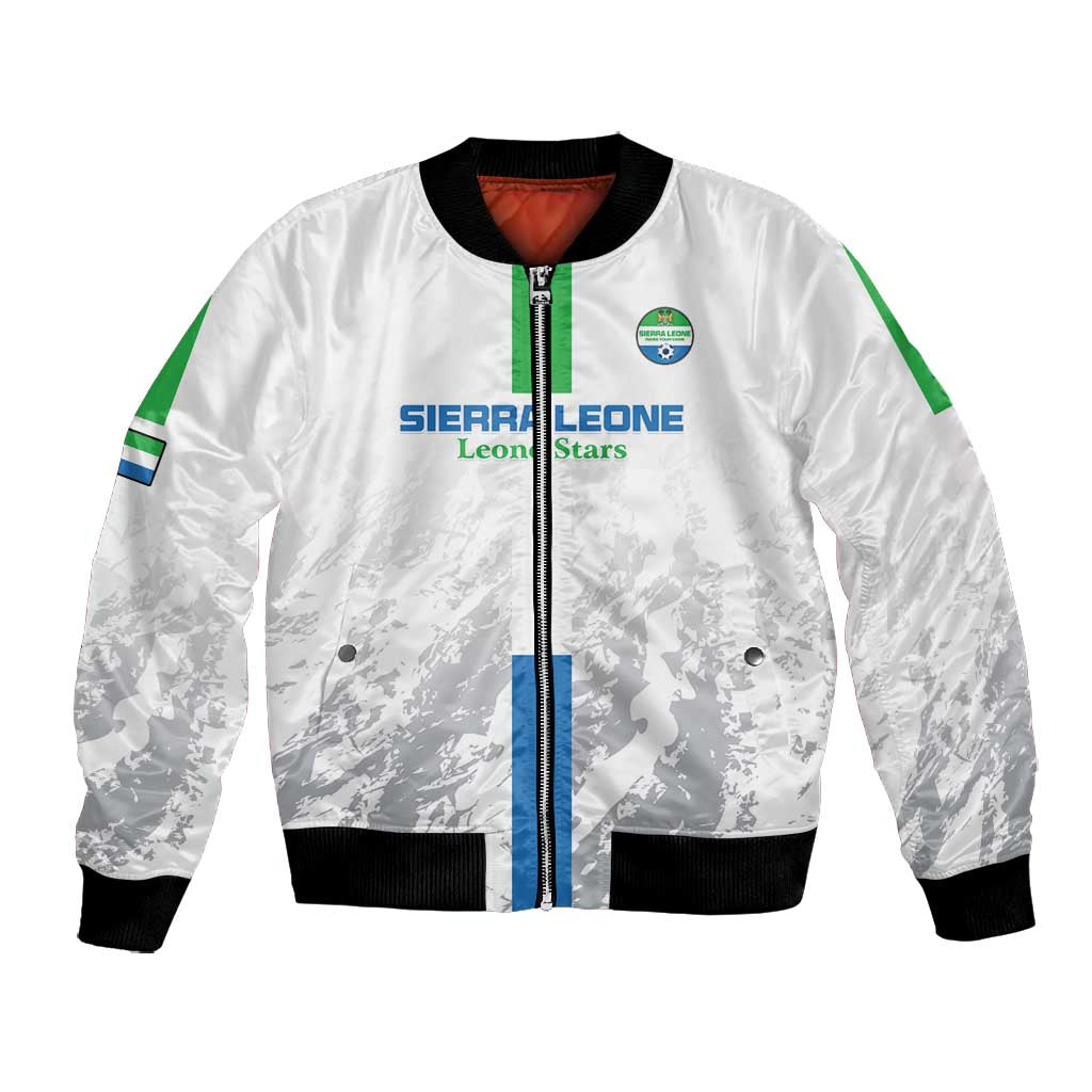 Custom Sierra Leone Football Bomber Jacket Grunge Style