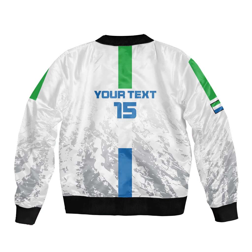 Custom Sierra Leone Football Bomber Jacket Grunge Style