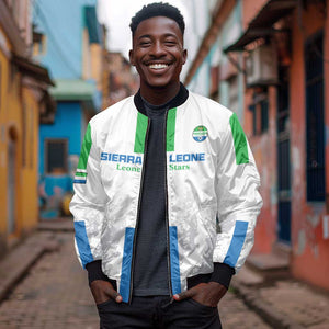 Custom Sierra Leone Football Bomber Jacket Grunge Style