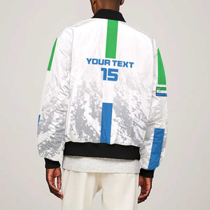 Custom Sierra Leone Football Bomber Jacket Grunge Style