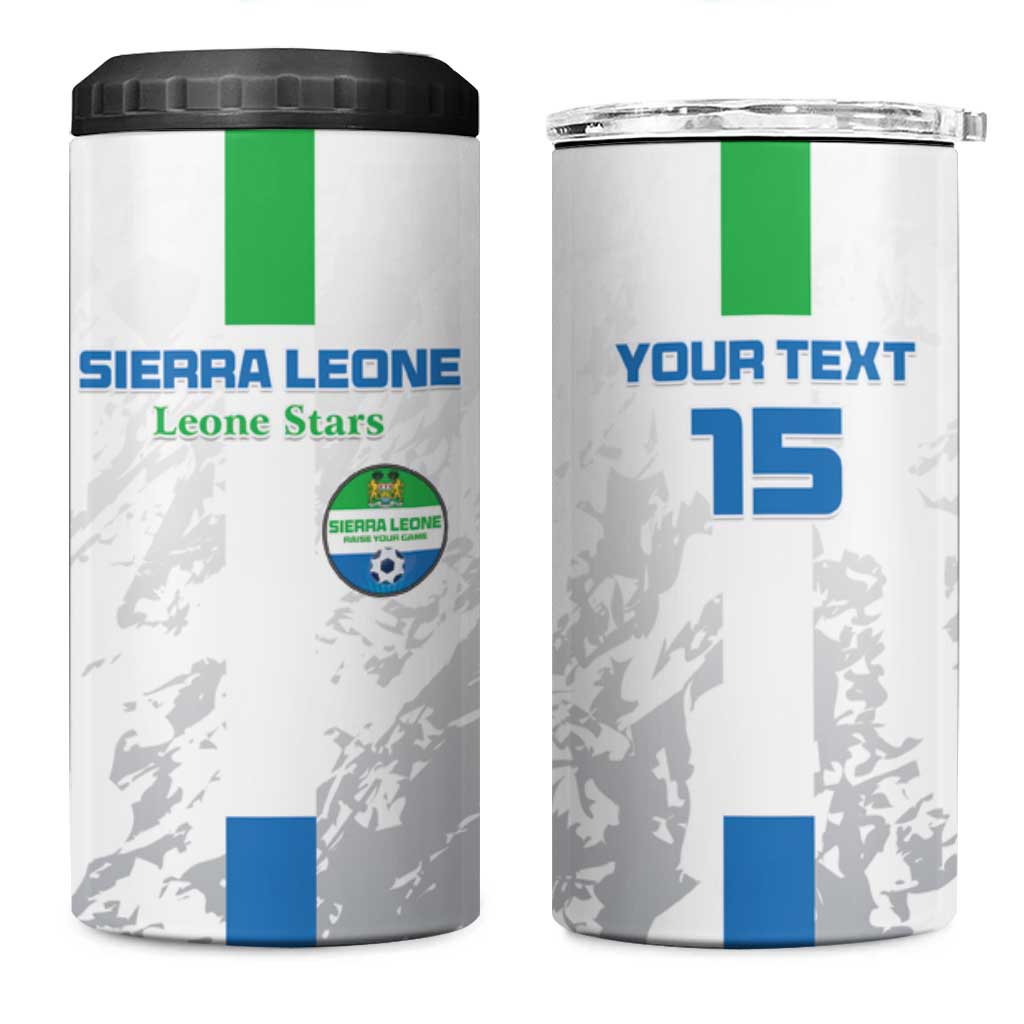 Custom Sierra Leone Football 4 in 1 Can Cooler Tumbler Grunge Style