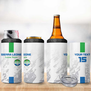 Custom Sierra Leone Football 4 in 1 Can Cooler Tumbler Grunge Style