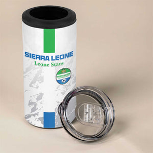 Custom Sierra Leone Football 4 in 1 Can Cooler Tumbler Grunge Style