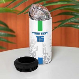 Custom Sierra Leone Football 4 in 1 Can Cooler Tumbler Grunge Style