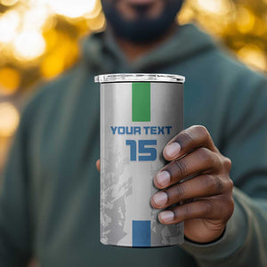 Custom Sierra Leone Football 4 in 1 Can Cooler Tumbler Grunge Style