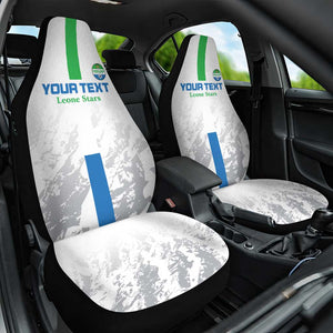 Custom Sierra Leone Football Car Seat Cover Grunge Style