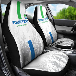 Custom Sierra Leone Football Car Seat Cover Grunge Style