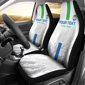 Custom Sierra Leone Football Car Seat Cover Grunge Style