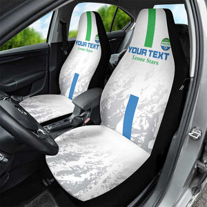 Custom Sierra Leone Football Car Seat Cover Grunge Style