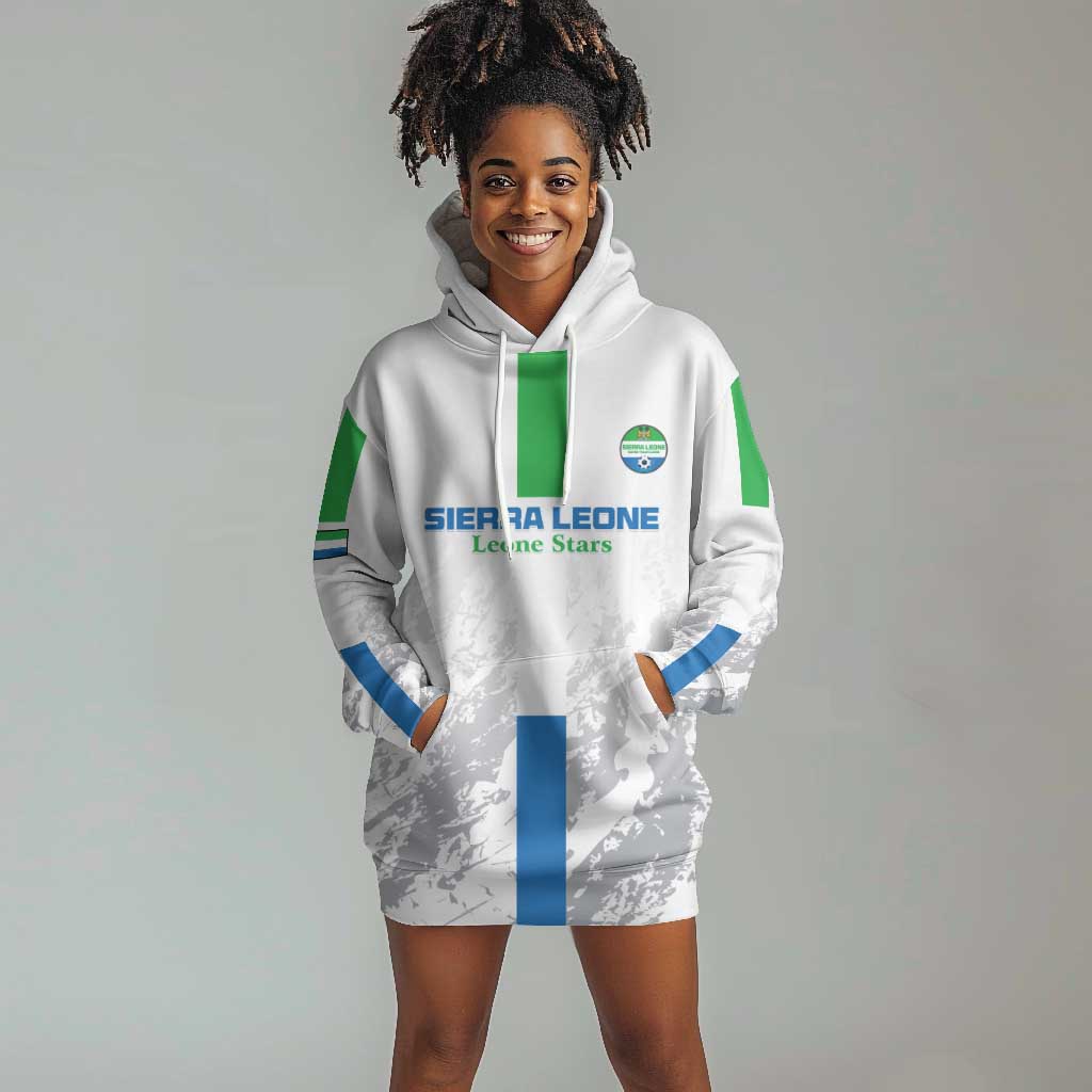 Custom Sierra Leone Football Hoodie Dress Grunge Style