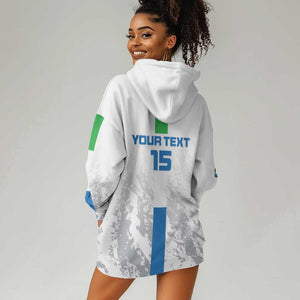 Custom Sierra Leone Football Hoodie Dress Grunge Style