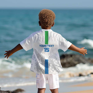 Custom Sierra Leone Football Kid Hawaiian Shirt Grunge Style