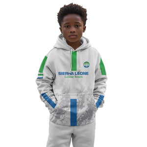 Custom Sierra Leone Football Kid Hoodie Grunge Style