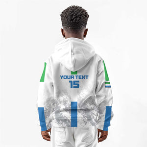 Custom Sierra Leone Football Kid Hoodie Grunge Style