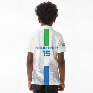 Custom Sierra Leone Football Kid Polo Shirt Grunge Style