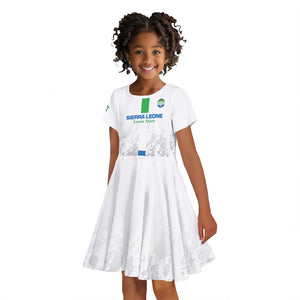 Custom Sierra Leone Football Kid Short Sleeve Dress Grunge Style