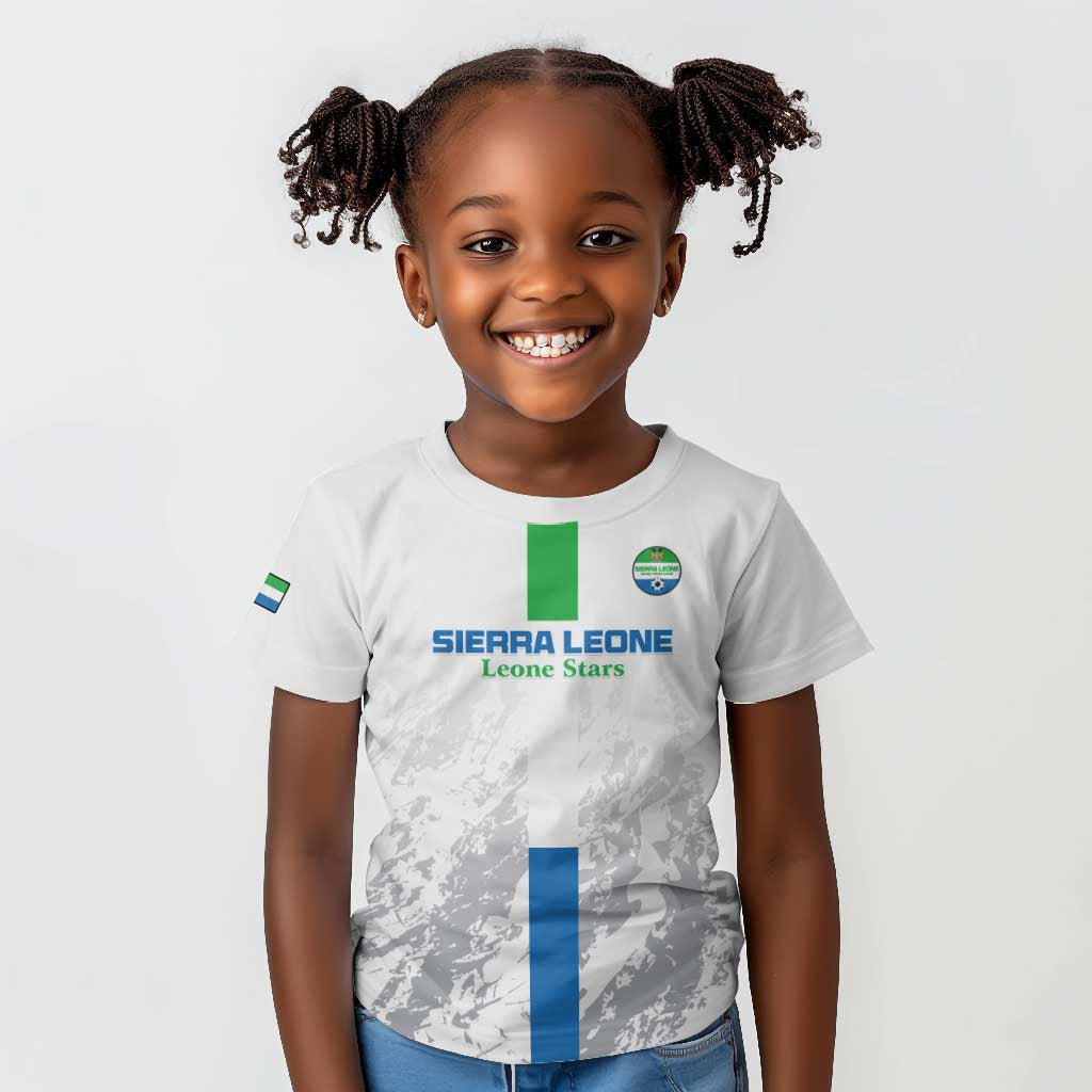 Custom Sierra Leone Football Kid T shirt Grunge Style