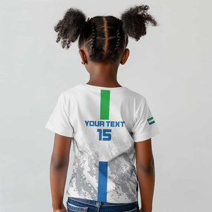 Custom Sierra Leone Football Kid T shirt Grunge Style