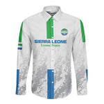 Custom Sierra Leone Football Long Sleeve Button Shirt Grunge Style