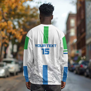 Custom Sierra Leone Football Long Sleeve Shirt Grunge Style