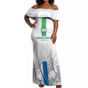 Custom Sierra Leone Football Off Shoulder Maxi Dress Grunge Style