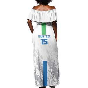 Custom Sierra Leone Football Off Shoulder Maxi Dress Grunge Style