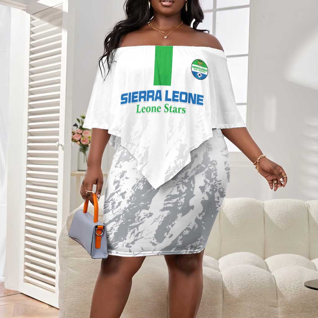 Custom Sierra Leone Football Off Shoulder Short Dress Grunge Style