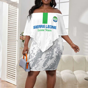 Custom Sierra Leone Football Off Shoulder Short Dress Grunge Style