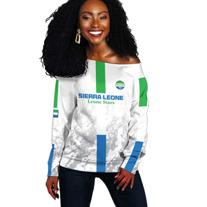 Custom Sierra Leone Football Off Shoulder Sweater Grunge Style