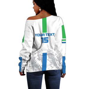 Custom Sierra Leone Football Off Shoulder Sweater Grunge Style