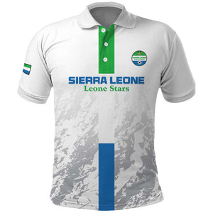 Custom Sierra Leone Football Polo Shirt Grunge Style