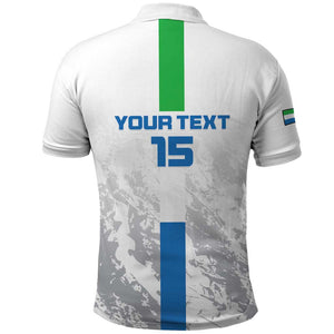 Custom Sierra Leone Football Polo Shirt Grunge Style