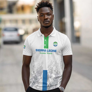 Custom Sierra Leone Football Polo Shirt Grunge Style