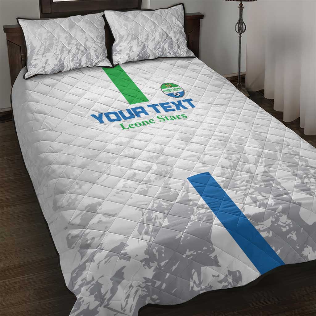 Custom Sierra Leone Football Quilt Bed Set Grunge Style