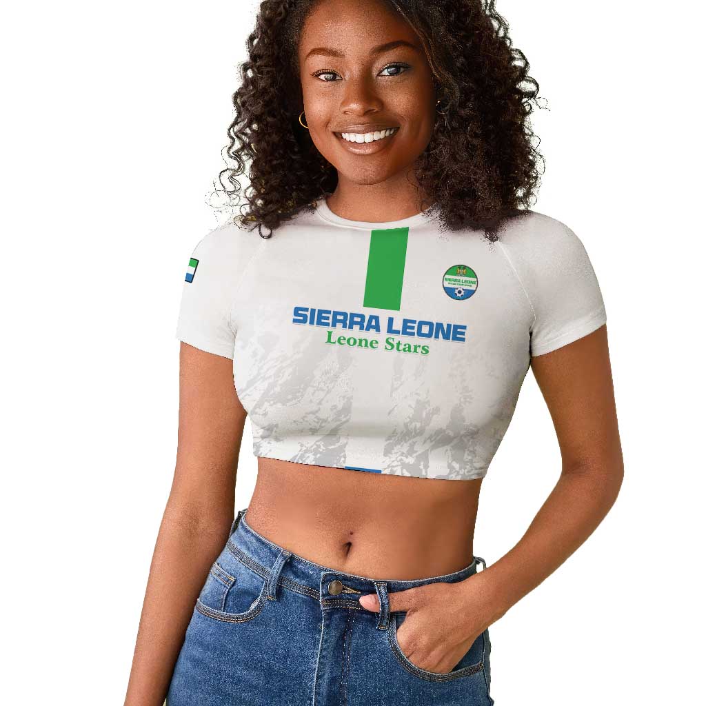 Custom Sierra Leone Football Raglan Cropped T shirt Grunge Style