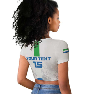 Custom Sierra Leone Football Raglan Cropped T shirt Grunge Style