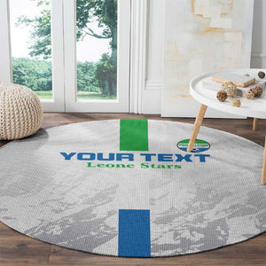 Custom Sierra Leone Football Round Carpet Grunge Style